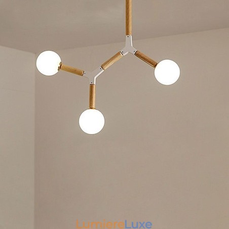 Suspension Nordic Magic Bean, éclairage créatif en bois Suspension Nordic Magic Bean, éclairage créatif en bois