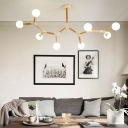 Suspension Nordic Magic Bean, éclairage créatif en bois
