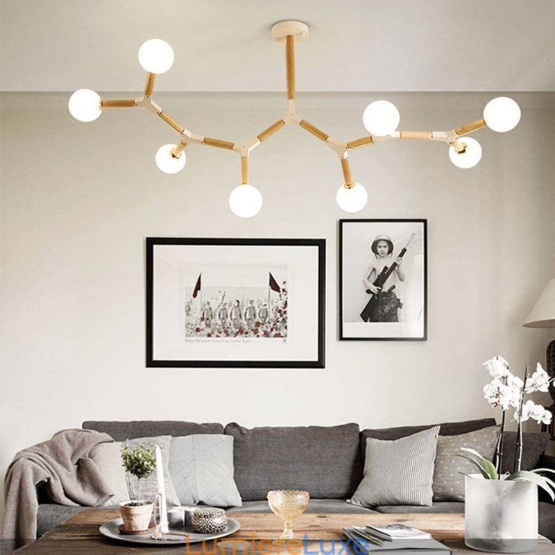 Suspension Nordic Magic Bean, éclairage créatif en bois