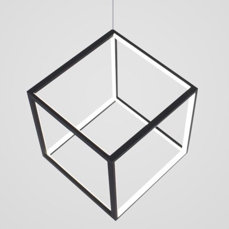 Suspension noire en forme de cube géométrique Suspension noire en forme de cube géométrique
