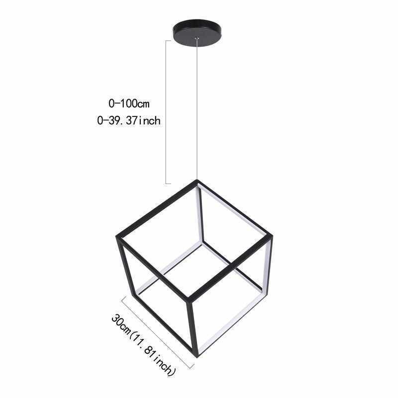 Suspension noire en forme de cube géométrique