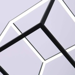 Suspension noire en forme de cube géométrique