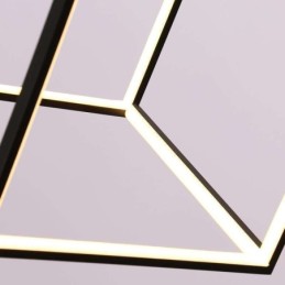 Suspension noire en forme de cube géométrique