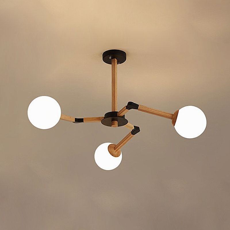 Suspension Nordic Magic Bean, luminaire créatif en bois