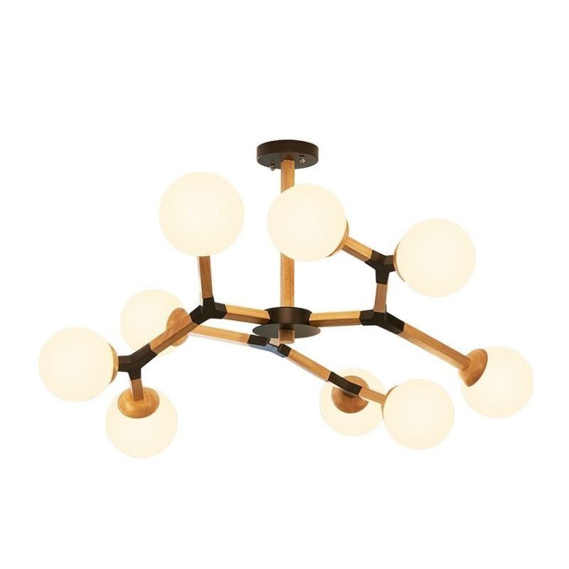 Suspension Nordic Magic Bean, luminaire créatif en bois