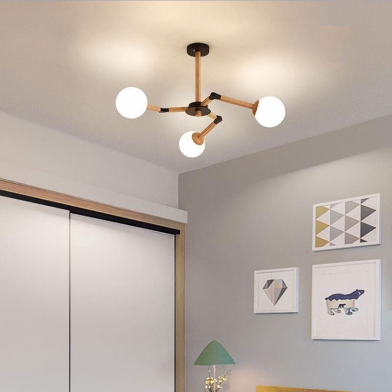 Suspension Nordic Magic Bean, luminaire créatif en bois