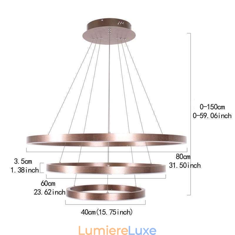 Suspension Drawing Craft 3 anneaux 80 + 60 + 40 cm
