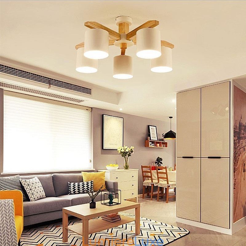 Suspension Nordic Log Macaron Light Fixture