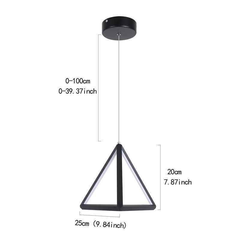 Suspension postmoderne, lampe géométrique triangulaire créative