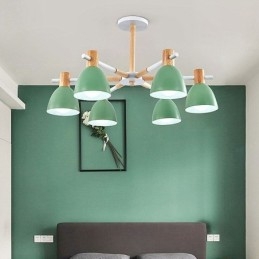 Suspension Macaron moderne et simple, éclairage créatif en bois