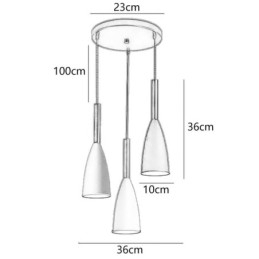 Suspension moderne et simple à trois lumières, luminaire créatif en aluminium pour café