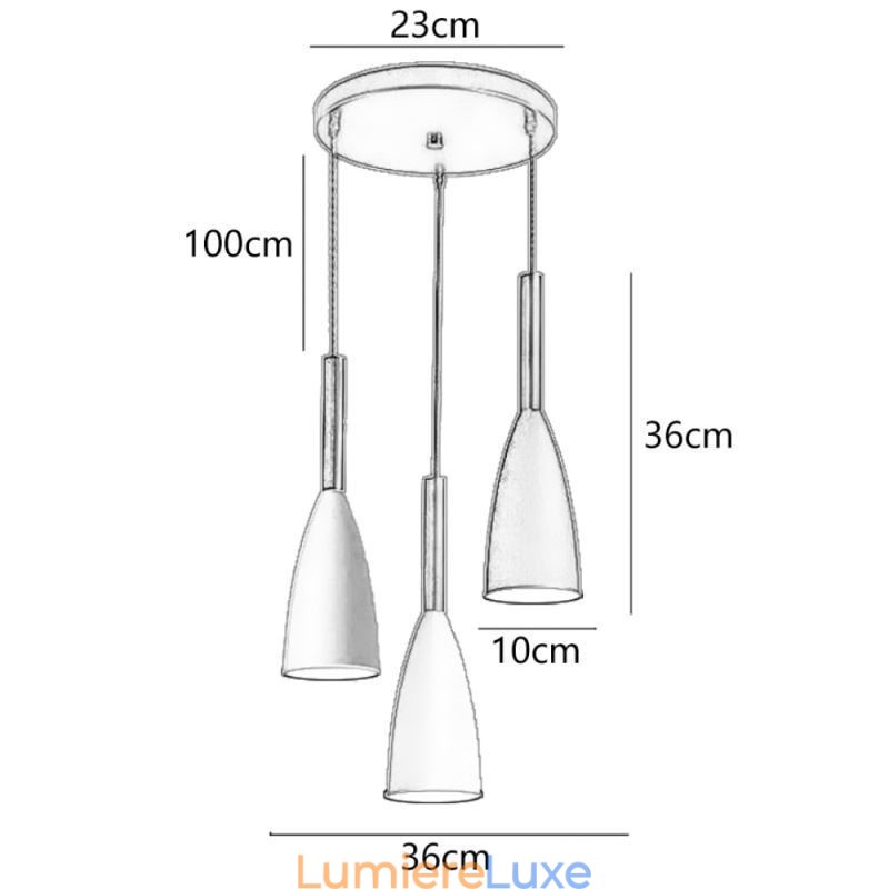 Suspension moderne et simple à trois lumières, luminaire créatif en aluminium pour café