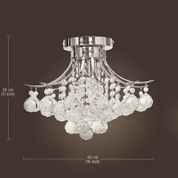 Lustre moderne en cristal à 3 lumières