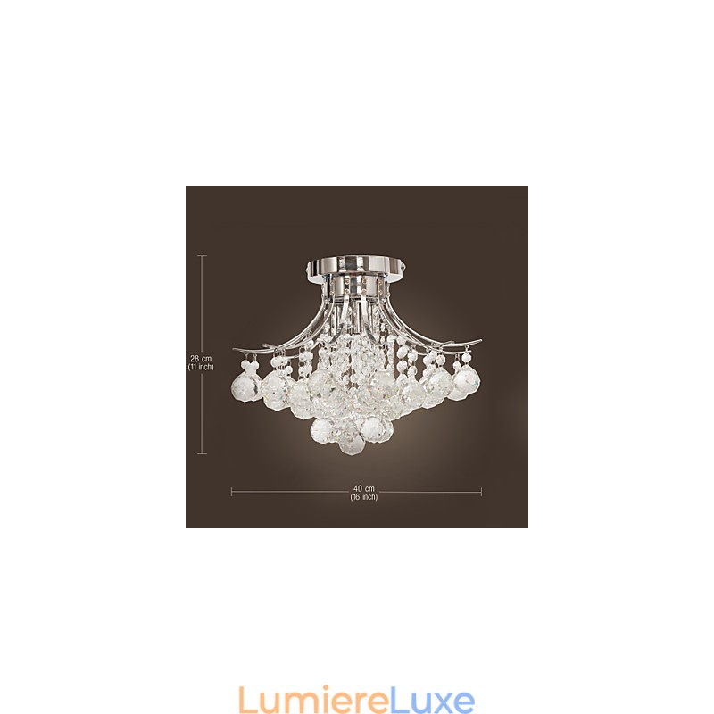 Lustre moderne en cristal à 3 lumières