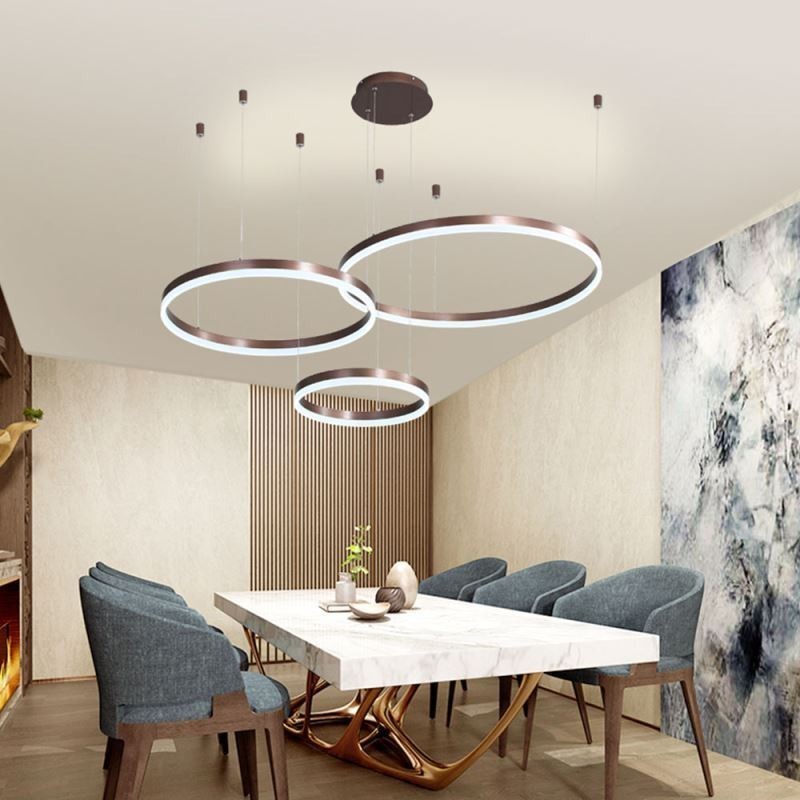 Suspension postmoderne en forme d'anneau acrylique