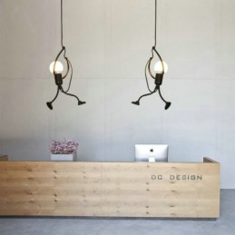 Lampe suspendue moderne et simple en forme de petit bonhomme, lumière créative