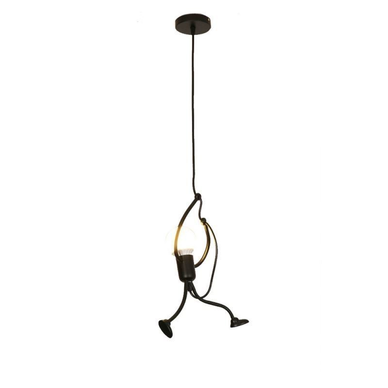 Lampe suspendue moderne et simple en forme de petit bonhomme, lumière créative