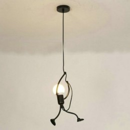 Lampe suspendue moderne et simple en forme de petit bonhomme, lumière créative