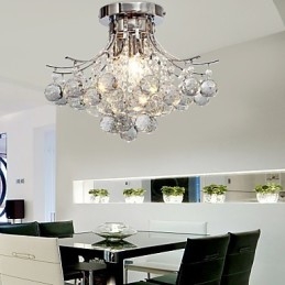 Lustre moderne en cristal à 3 lumières