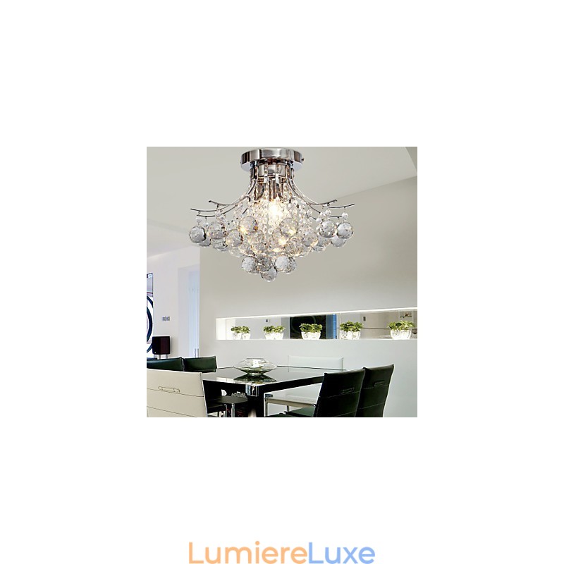 Lustre moderne en cristal à 3 lumières