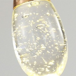 Suspension en forme de larme en verre grainé
