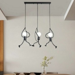 Lampe suspendue moderne et créative en forme de petit bonhomme, luminaire individuel pour la maison