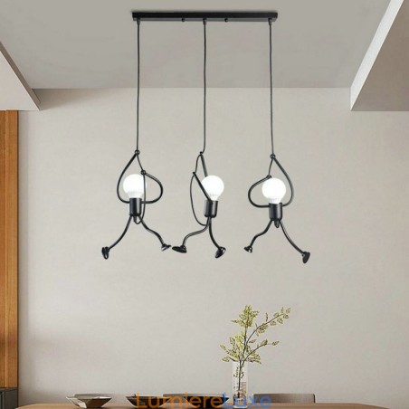 Lampe suspendue moderne et créative en forme de petit bonhomme, luminaire individuel pour la maison Lampe suspendue moderne et créative en forme de petit bonhomme, luminaire individuel pour la maison