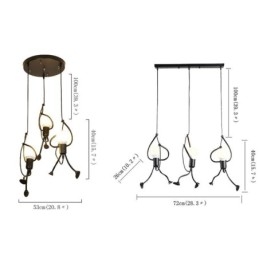 Lampe suspendue moderne et créative en forme de petit bonhomme, luminaire individuel pour la maison