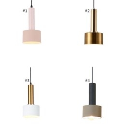 Lampe suspendue simple et moderne en forme de cylindre, éclairage en aluminium