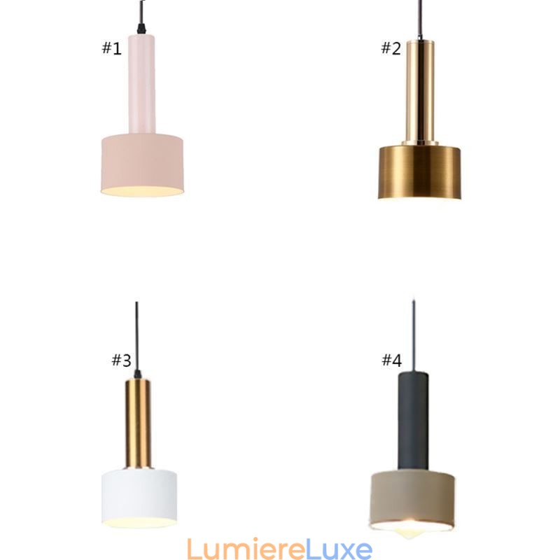 Lampe suspendue simple et moderne en forme de cylindre, éclairage en aluminium