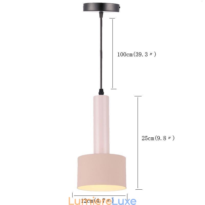 Lampe suspendue simple et moderne en forme de cylindre, éclairage en aluminium