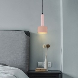 Lampe suspendue simple et moderne en forme de cylindre, éclairage en aluminium