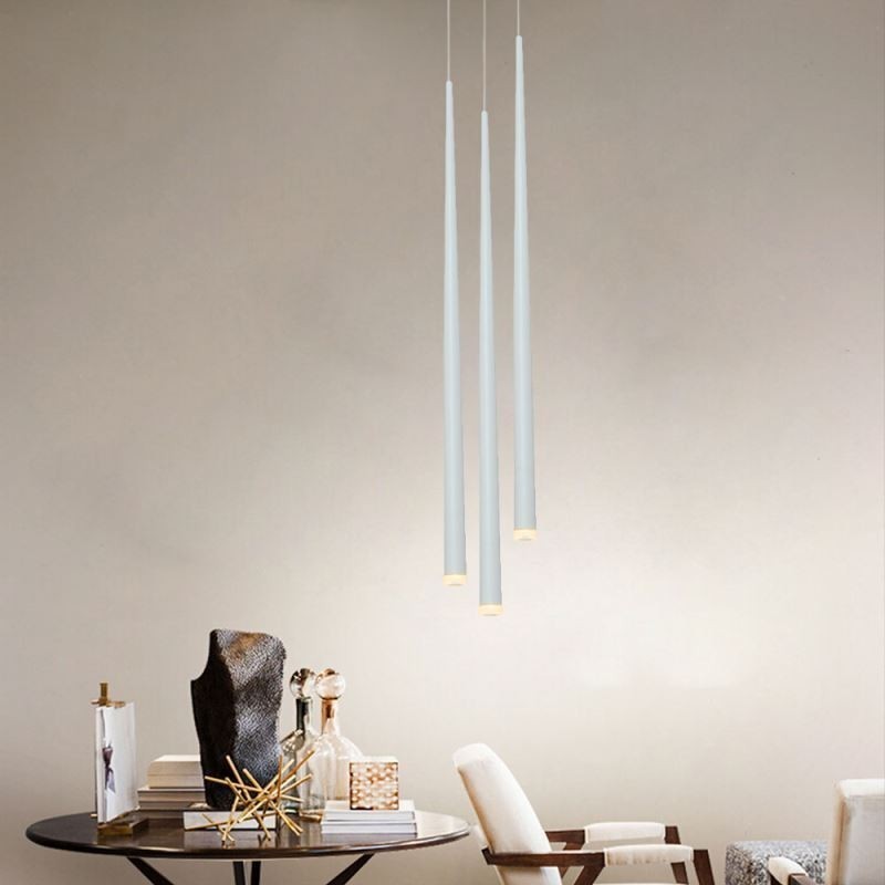 Lampe suspendue simple et moderne en forme de cylindre, éclairage pluie de météores