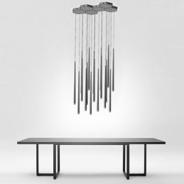 Lampe suspendue simple et moderne en forme de cylindre, éclairage pluie de météores