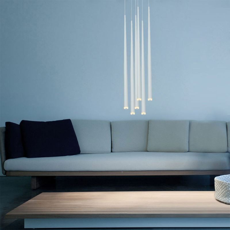 Lampe suspendue simple et moderne en forme de cylindre, éclairage pluie de météores