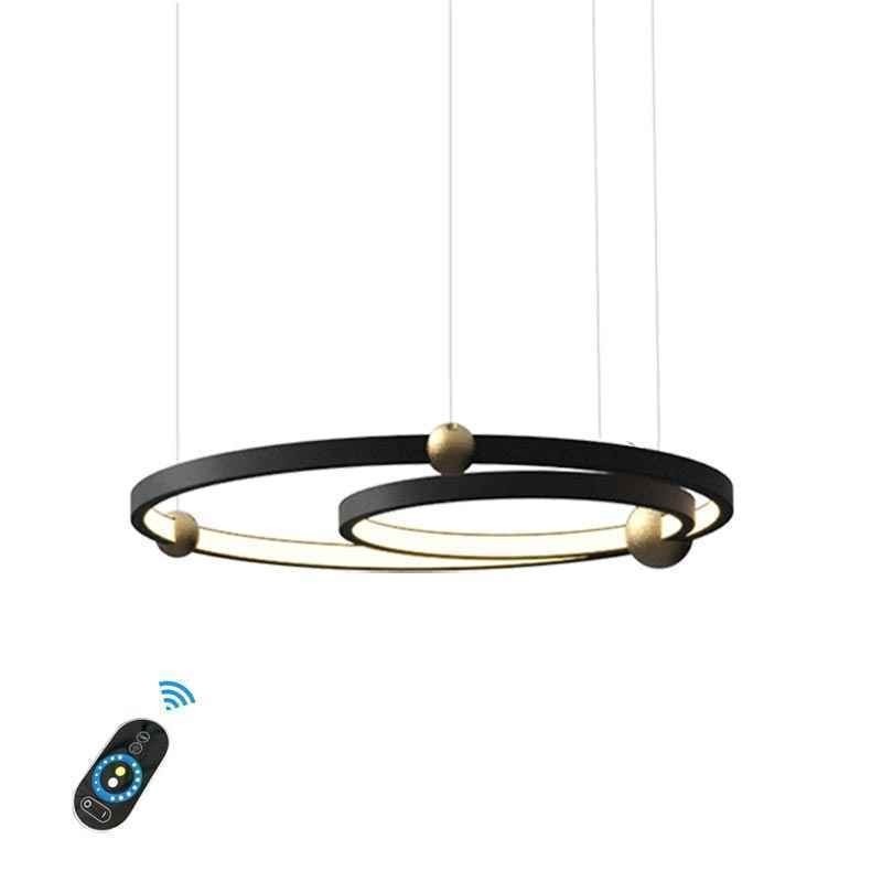 Suspension circulaire noire à 2 anneaux