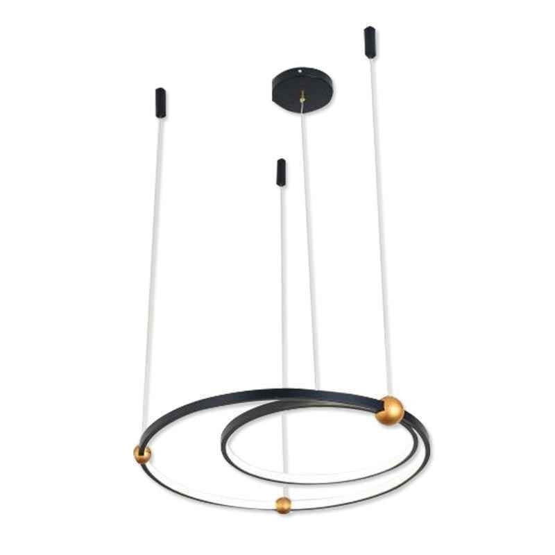 Suspension circulaire noire à 2 anneaux