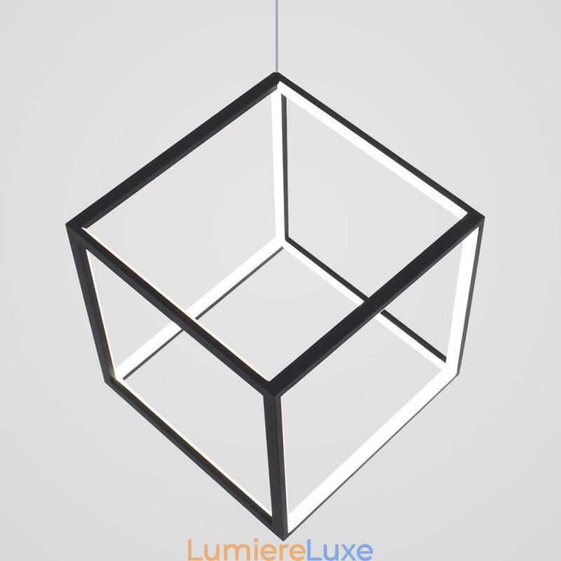 Suspension noire en forme de cube géométrique LBY18069