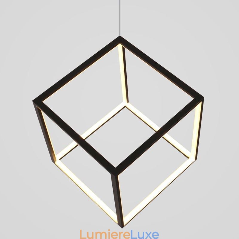 Suspension noire en forme de cube géométrique LBY18069