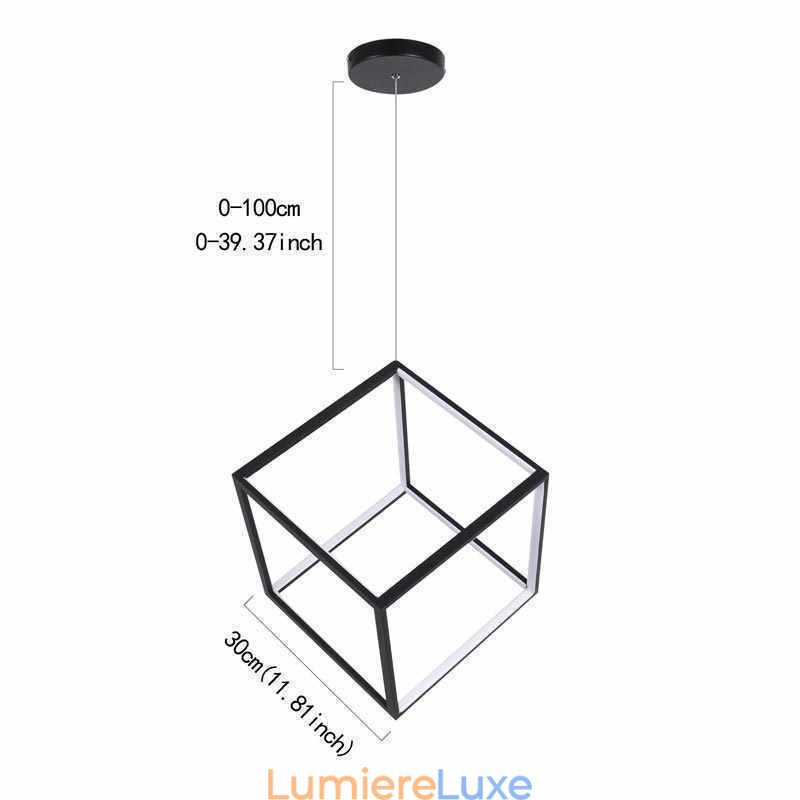 Suspension noire en forme de cube géométrique LBY18069