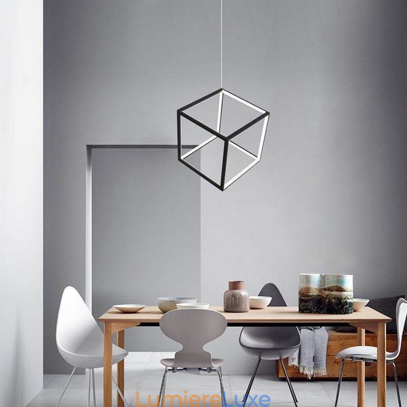 Suspension noire en forme de cube géométrique LBY18069