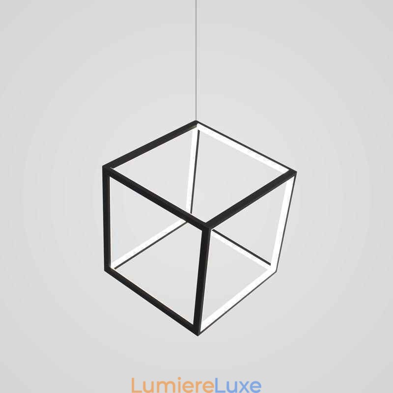 Suspension noire en forme de cube géométrique LBY18069