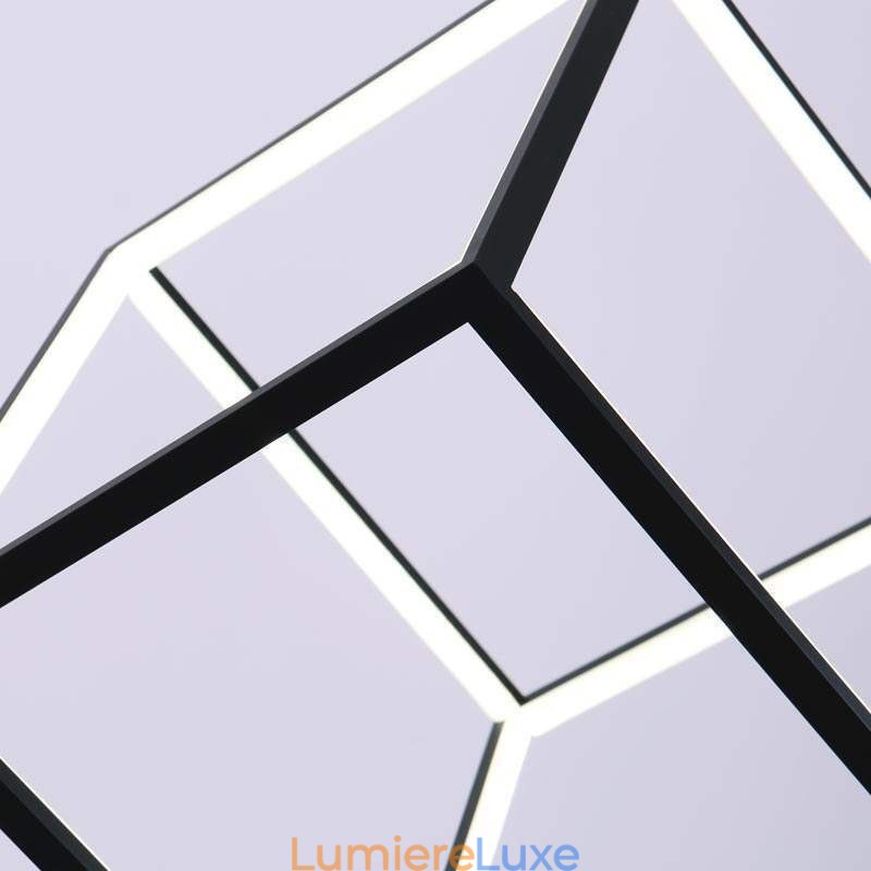 Suspension noire en forme de cube géométrique LBY18069