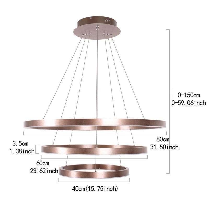 Suspension Drawing Craft 3 anneaux 80 + 60 + 40 cm