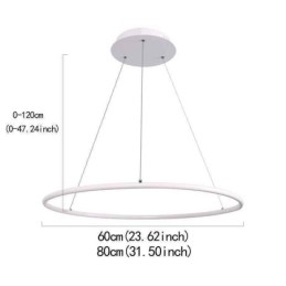 Lampe suspendue moderne circulaire 60 cm 80 cm