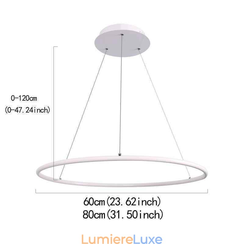 Lampe suspendue moderne circulaire 60 cm 80 cm