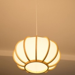 Suspension japonaise créative en bambou, style moderne et simple, luminaire rond pour salon de thé
