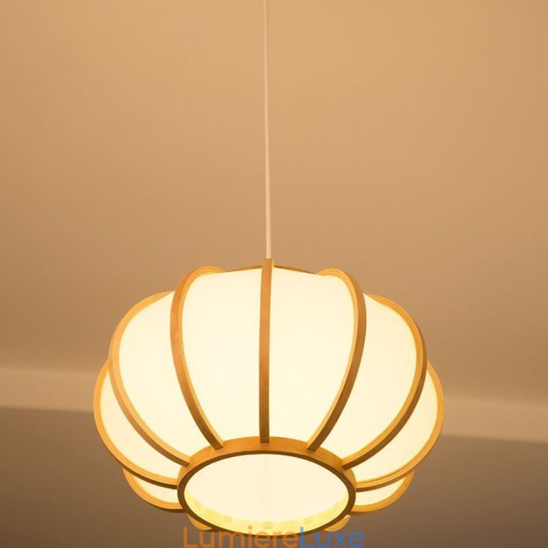 Suspension japonaise créative en bambou, style moderne et simple, luminaire rond pour salon de thé