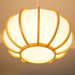 Suspension japonaise créative en bambou, style moderne et simple, luminaire rond pour salon de thé