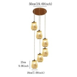 Suspension cage creuse en bambou moderne